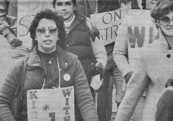 Crowded picket line.